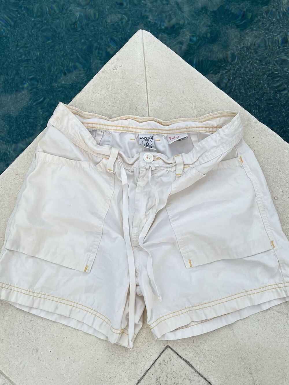 VTG  90’s Lucky Brand Womens White Shorts  Dungarees size 6 / 28 made in USA
